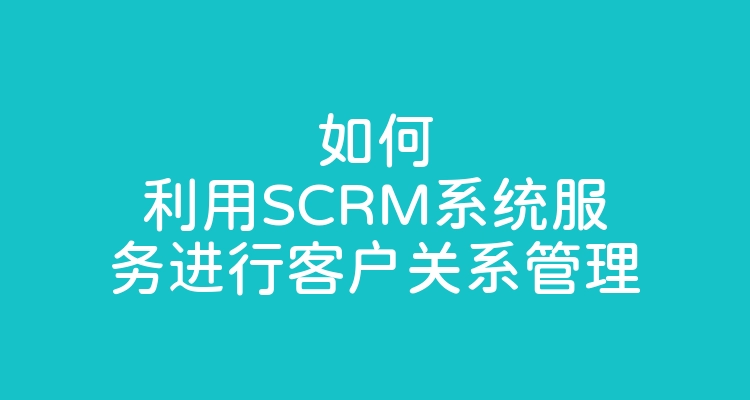 如何利用SCRM系统服务进行客户关系管理