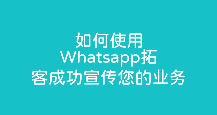 如何使用Whatsapp拓客成功宣传您的业务